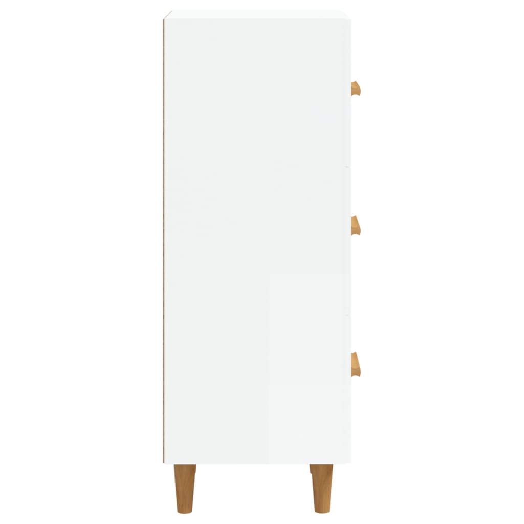 vidaXL Buffet Blanc brillant 34,5x34x90 cm Bois d'ingénierie