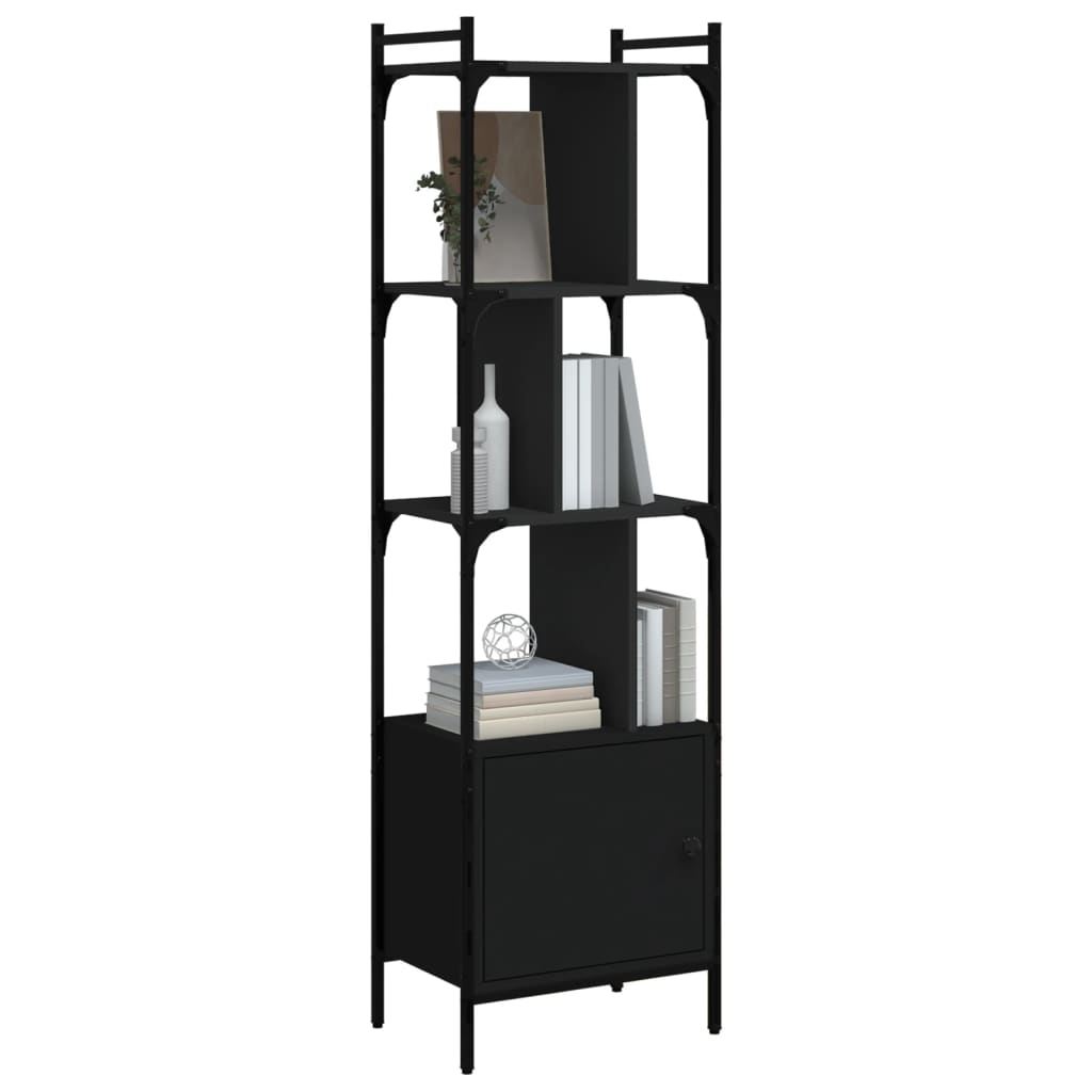 vidaXL Bibliothèque avec porte noir 44,5x30x154,5 cm bois d'ingénierie