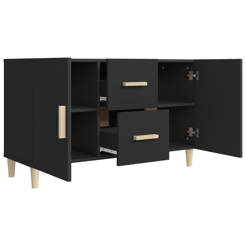 vidaXL Buffet noir 100x36x60 cm bois d'ingénierie