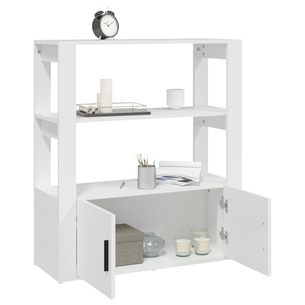 vidaXL Buffet Blanc 80x30x90 cm Bois d'ingénierie