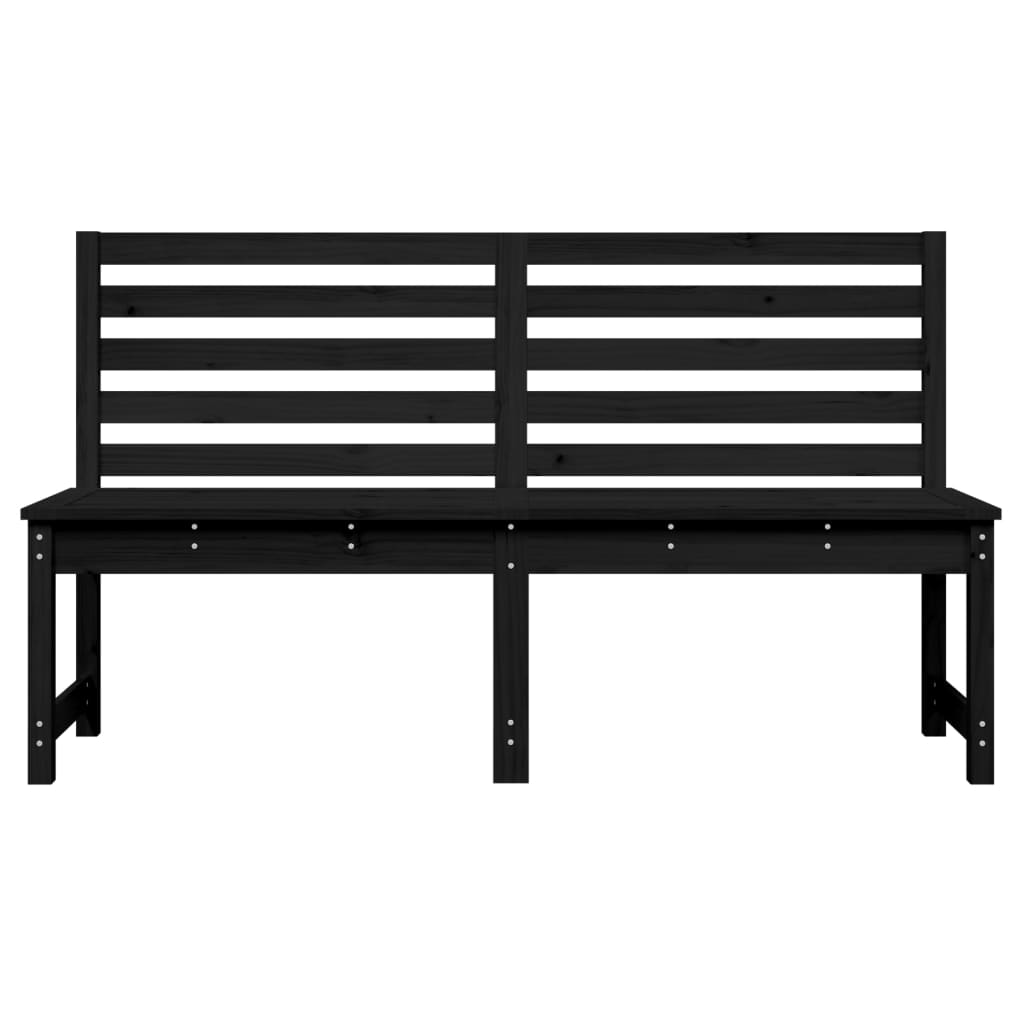 vidaXL Banc de jardin noir 157,5 cm bois massif de pin