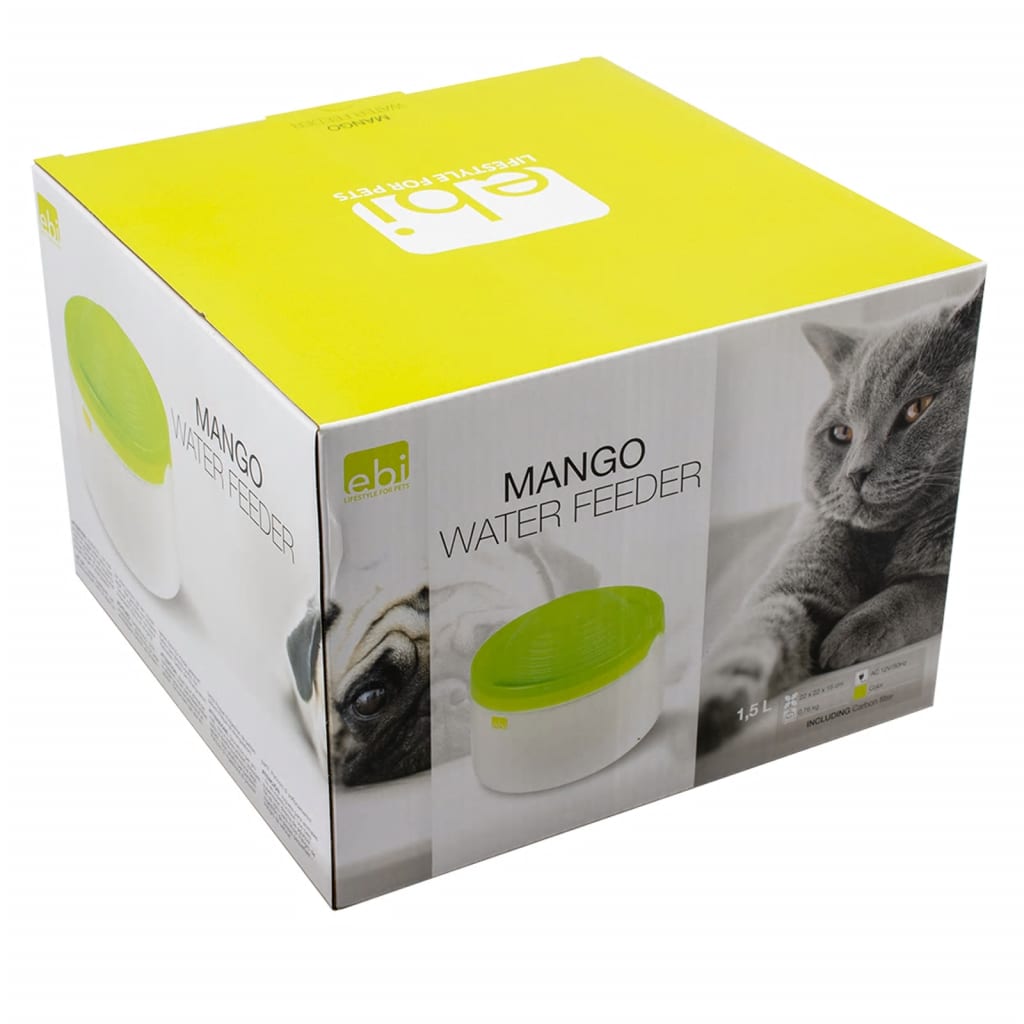 Ebi Bol à eau pour animaux de compagnie Mango 1,5 L vert