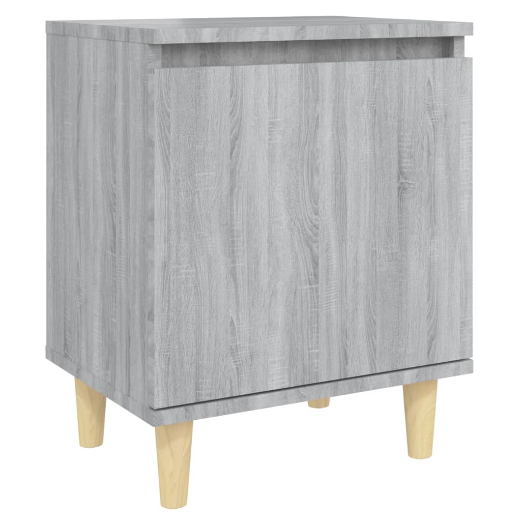 vidaXL Tables de chevet pieds en bois 2 pcs Sonoma gris 40x30x50 cm