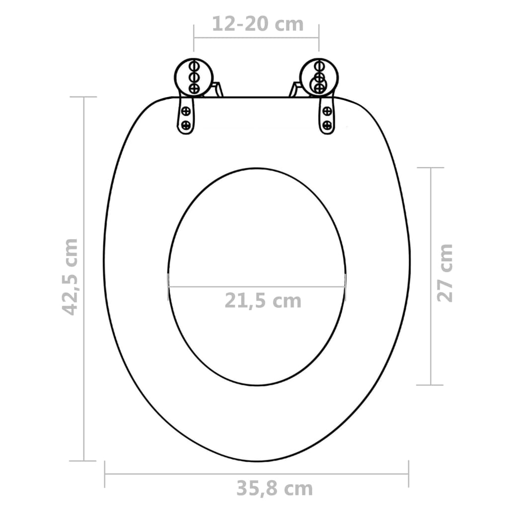 vidaXL Siège de toilette avec Couvercle MDF Design simple Marron