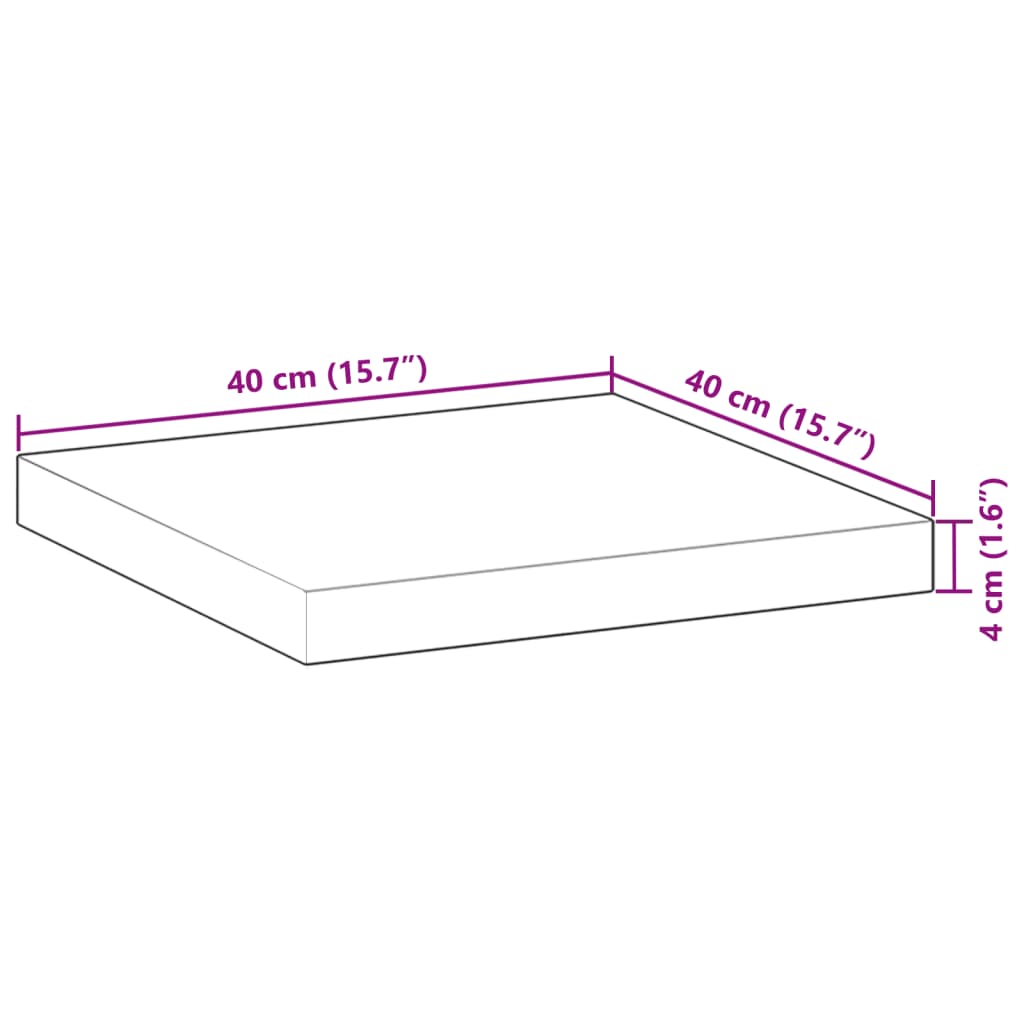 vidaXL Dessus de table carré 40x40x4 cm bois massif d'acacia