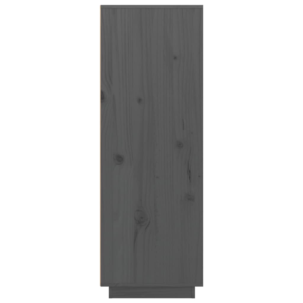 vidaXL Buffet haut Gris 60x40x116,5 cm Bois massif de pin