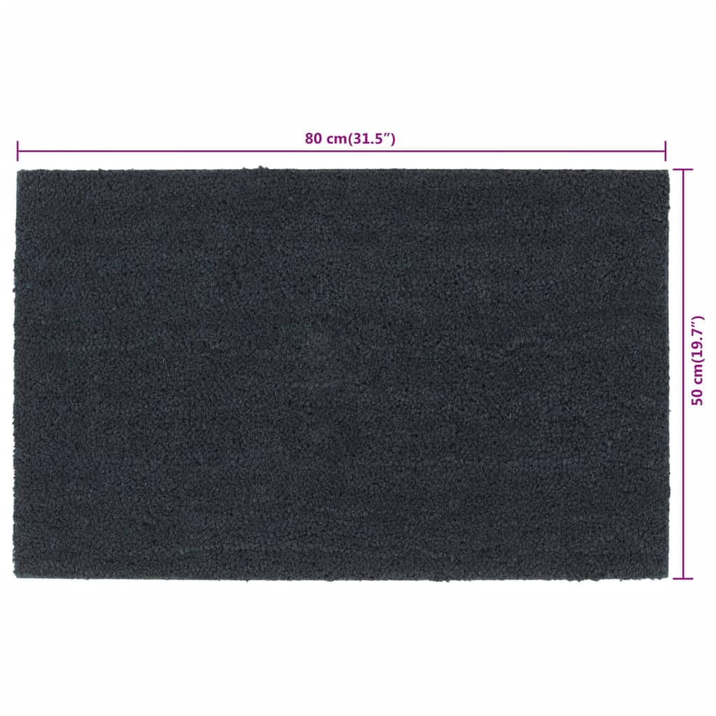 vidaXL Tapis de porte gris foncé 50x80 cm fibre de coco touffeté