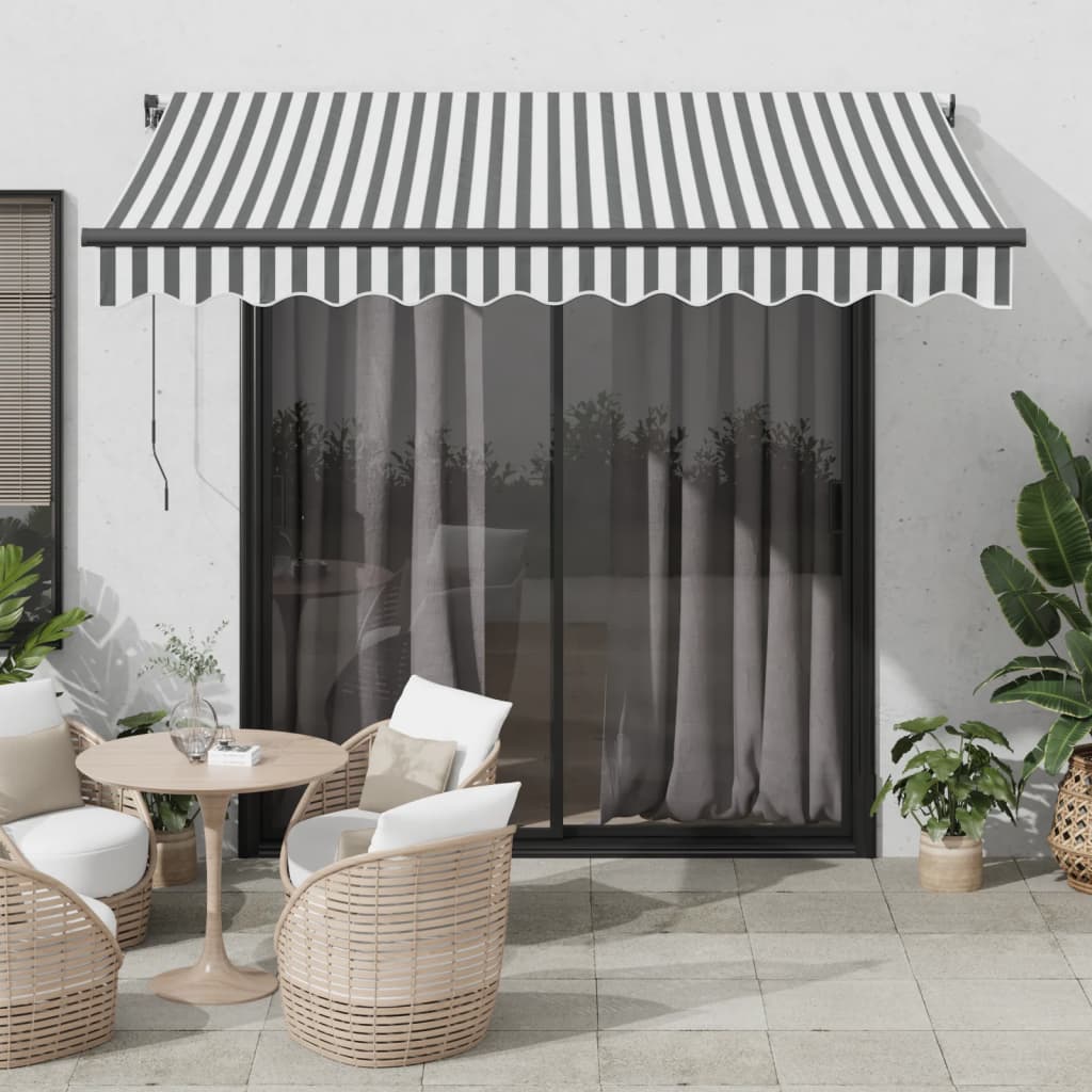 vidaXL Auvent rétractable automatique anthracite et blanc 300x250 cm