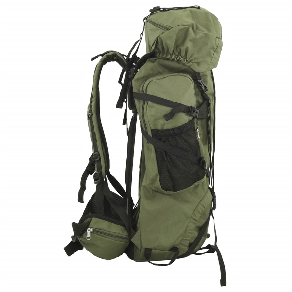 vidaXL Sac à dos de randonnée vert armée 60 L tissu oxford