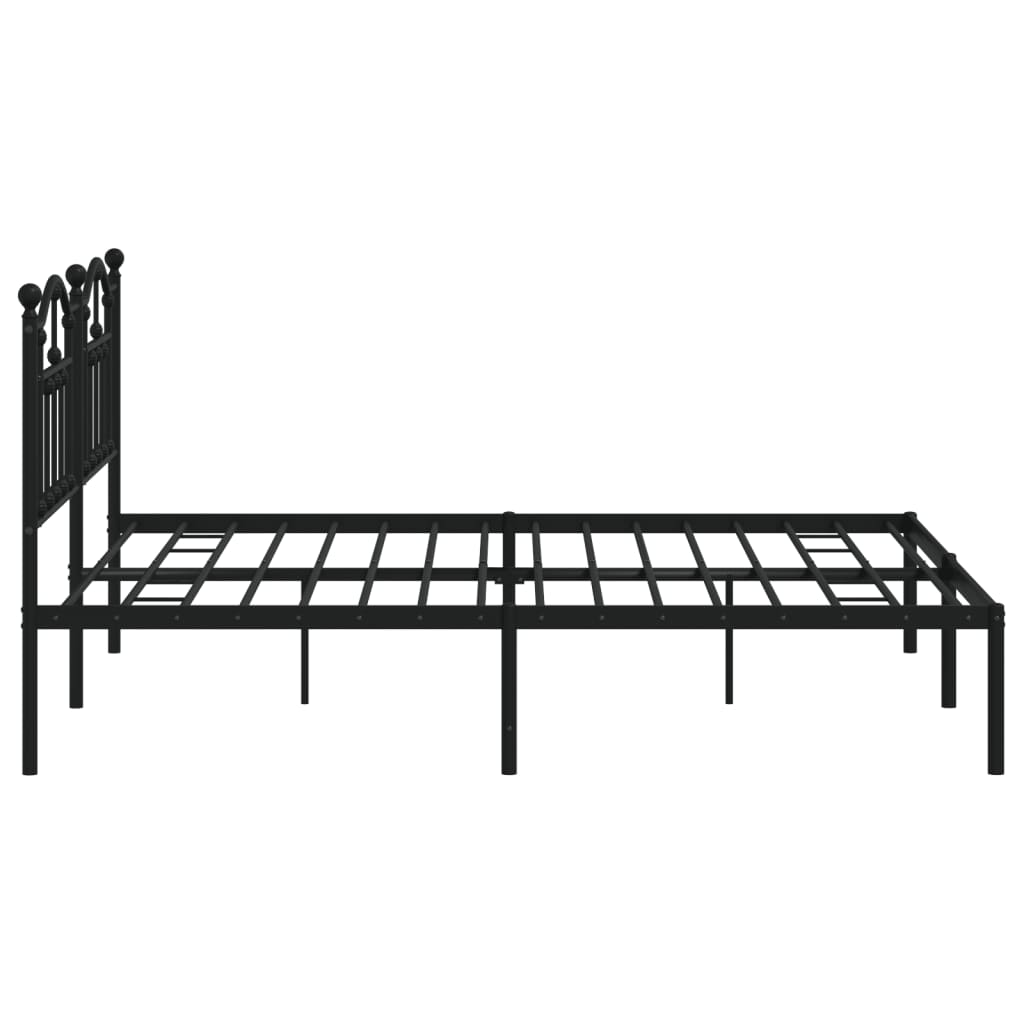 vidaXL Cadre de lit métal sans matelas avec tête de lit noir 183x213cm