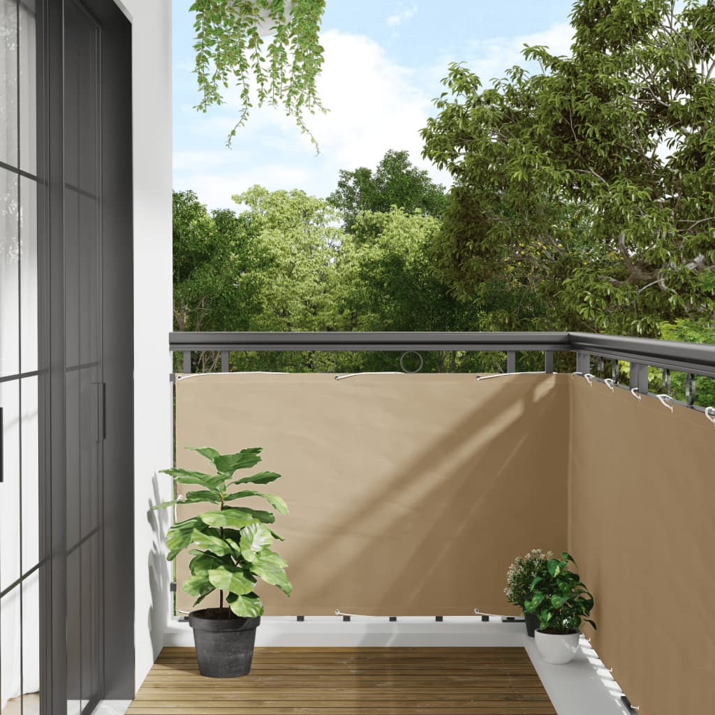 vidaXL Écran de balcon en tissu Oxford 90x400 cm Beige
