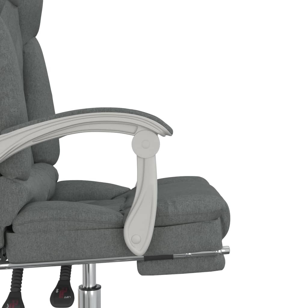 vidaXL Fauteuil de massage inclinable de bureau Gris foncé Tissu