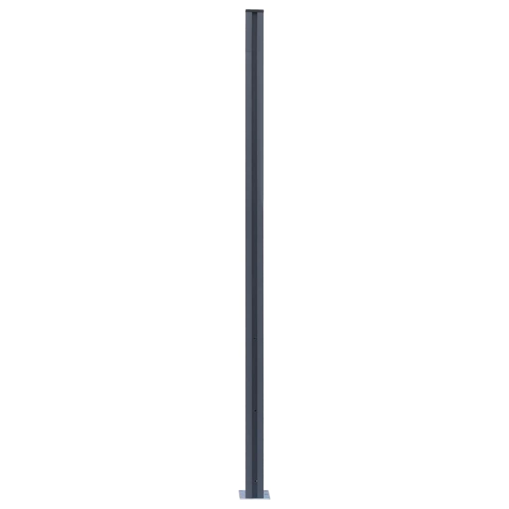 vidaXL Poteaux de clôture 3 pcs Gris foncé 185 cm Aluminium
