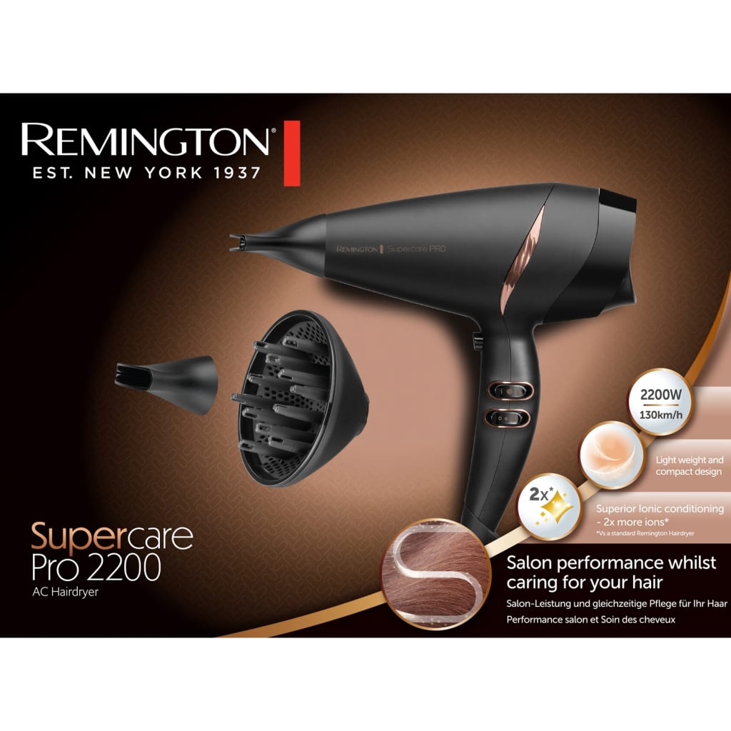 REMINGTON Sèche-cheveux Supercare PRO 2200 AC 2200 W Noir