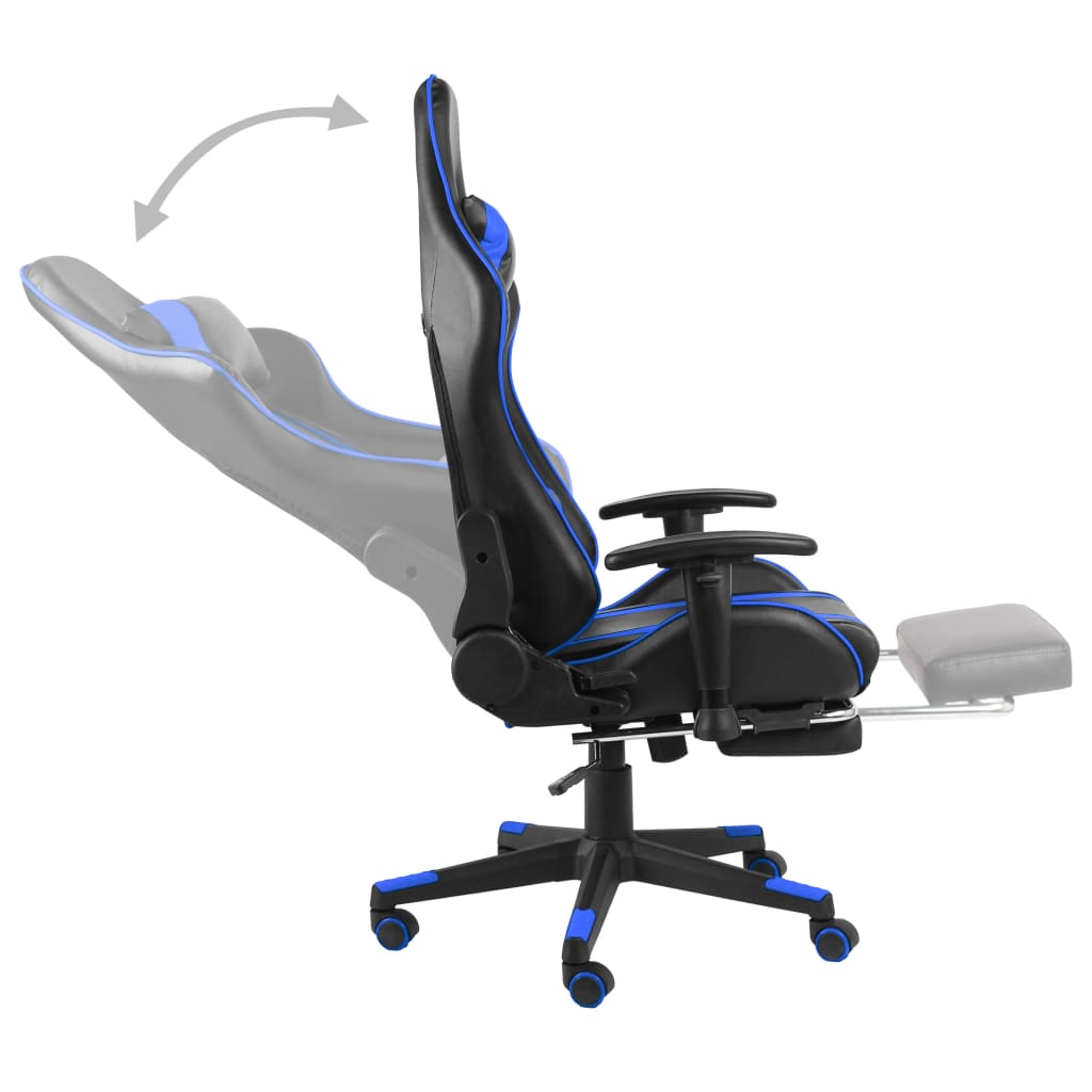 vidaXL Chaise de jeu pivotante avec repose-pied Bleu PVC