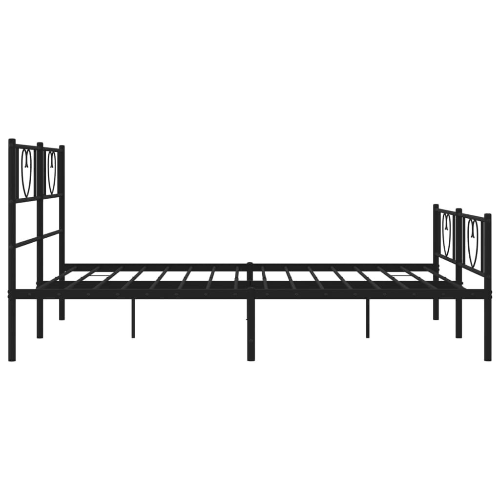 vidaXL Cadre de lit métal sans matelas avec pied de lit noir 135x190cm