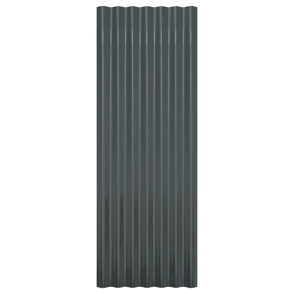 vidaXL Panneaux de toiture 12 pcs Acier Anthracite 100x36 cm