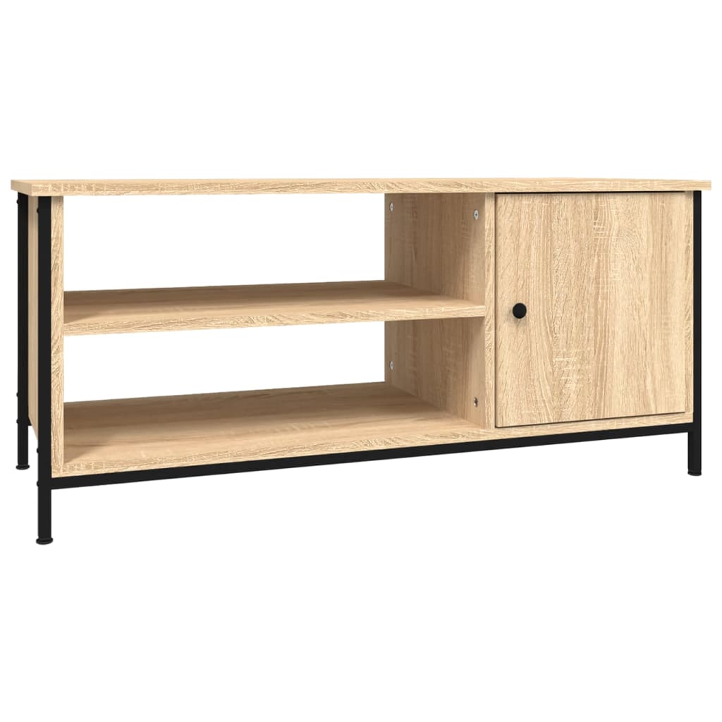 vidaXL Meuble TV avec Pieds en Métal, Armoire de Télévision avec 2