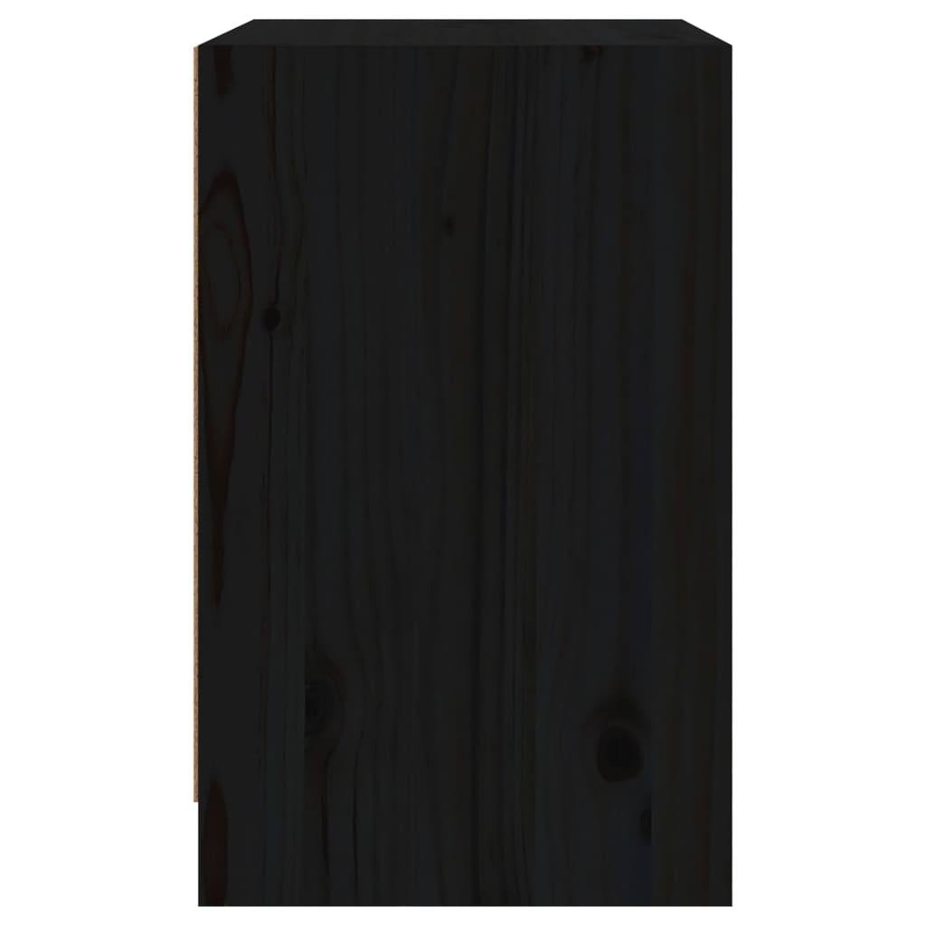 vidaXL Tables de chevet 2 pcs Noir 40x31x50 cm Bois de pin massif