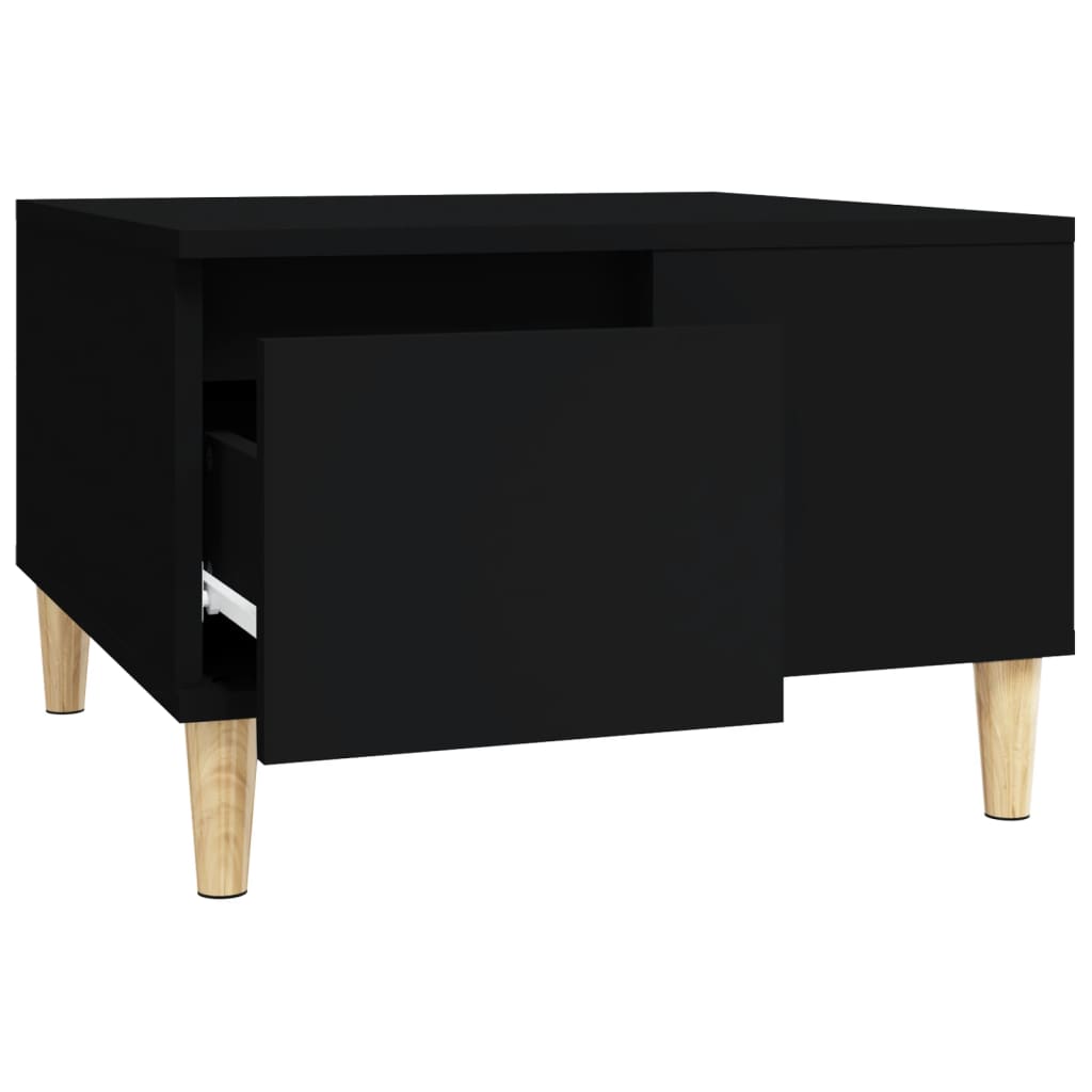 vidaXL Table basse noir 55x55x36,5 cm bois d'ingénierie