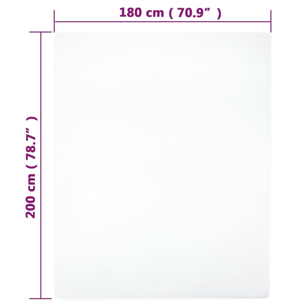 vidaXL Draps-housses Jersey 2 pcs Blanc 180x200 cm Coton