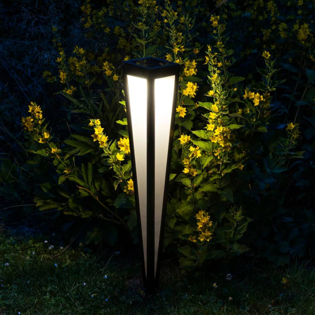 HI Lampe sur piquet solaire à LED de jardin 75 cm Noir