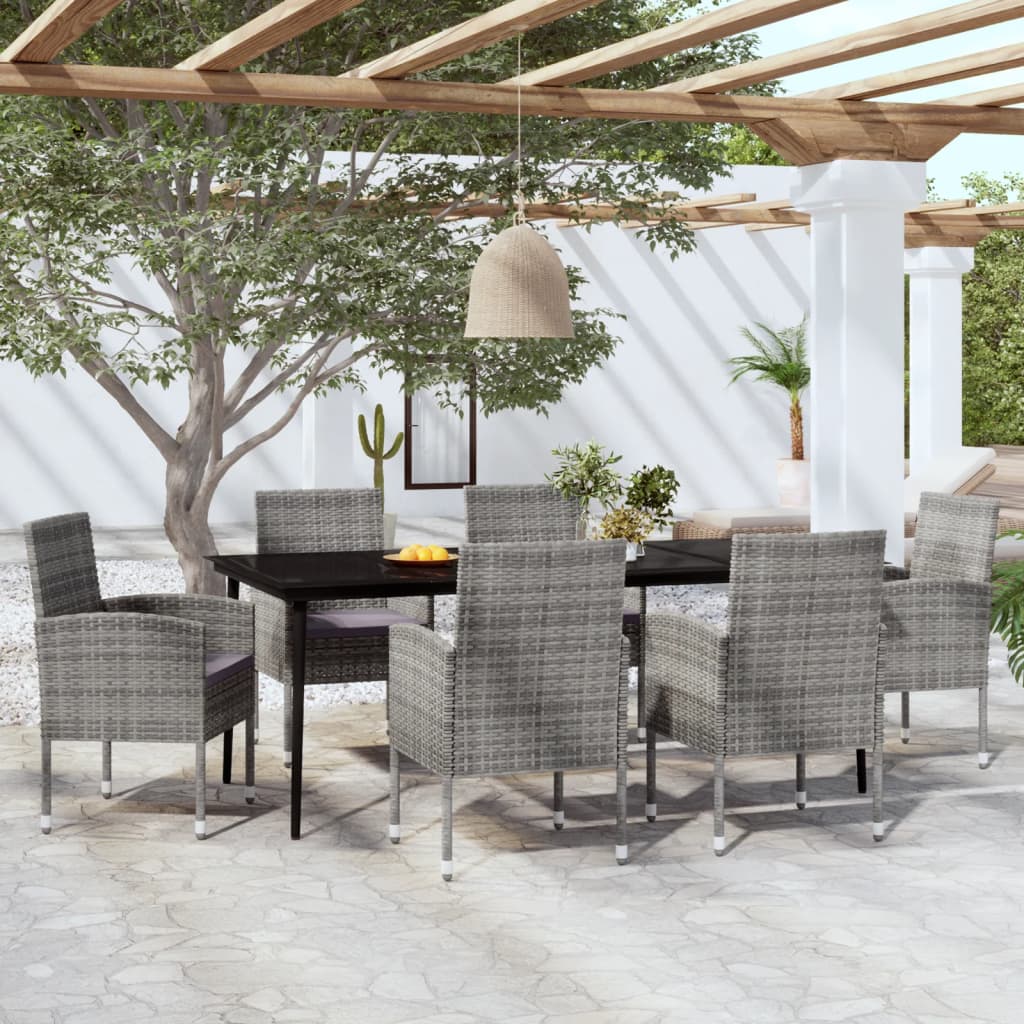 vidaXL Ensemble de salle à manger de jardin 7 pcs Anthracite