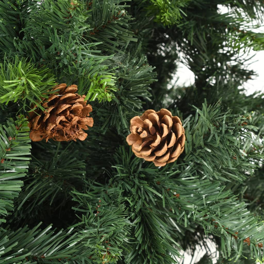 vidaXL Arbre de Noël artificiel pré-éclairé et boules vert 180 cm