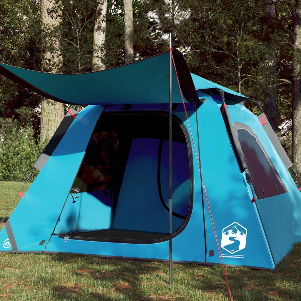 vidaXL Tente de camping à dôme 4 personnes bleu libération rapide