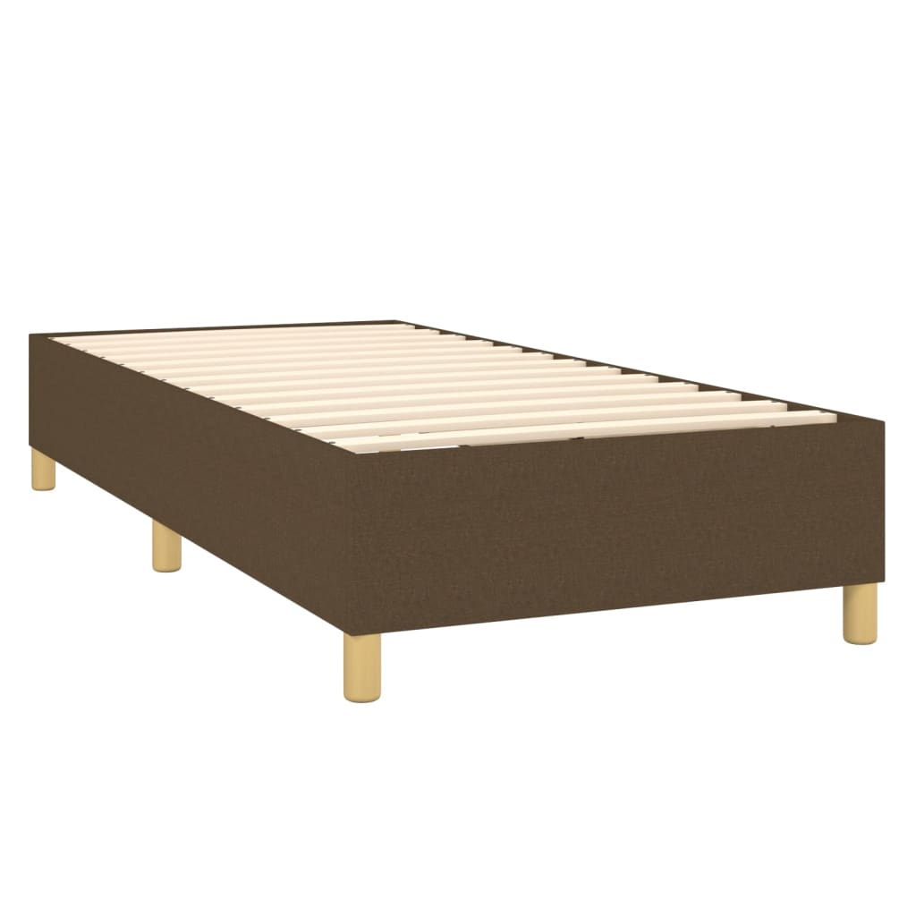 vidaXL Sommier à lattes de lit matelas LED Marron foncé 80x200cm Tissu