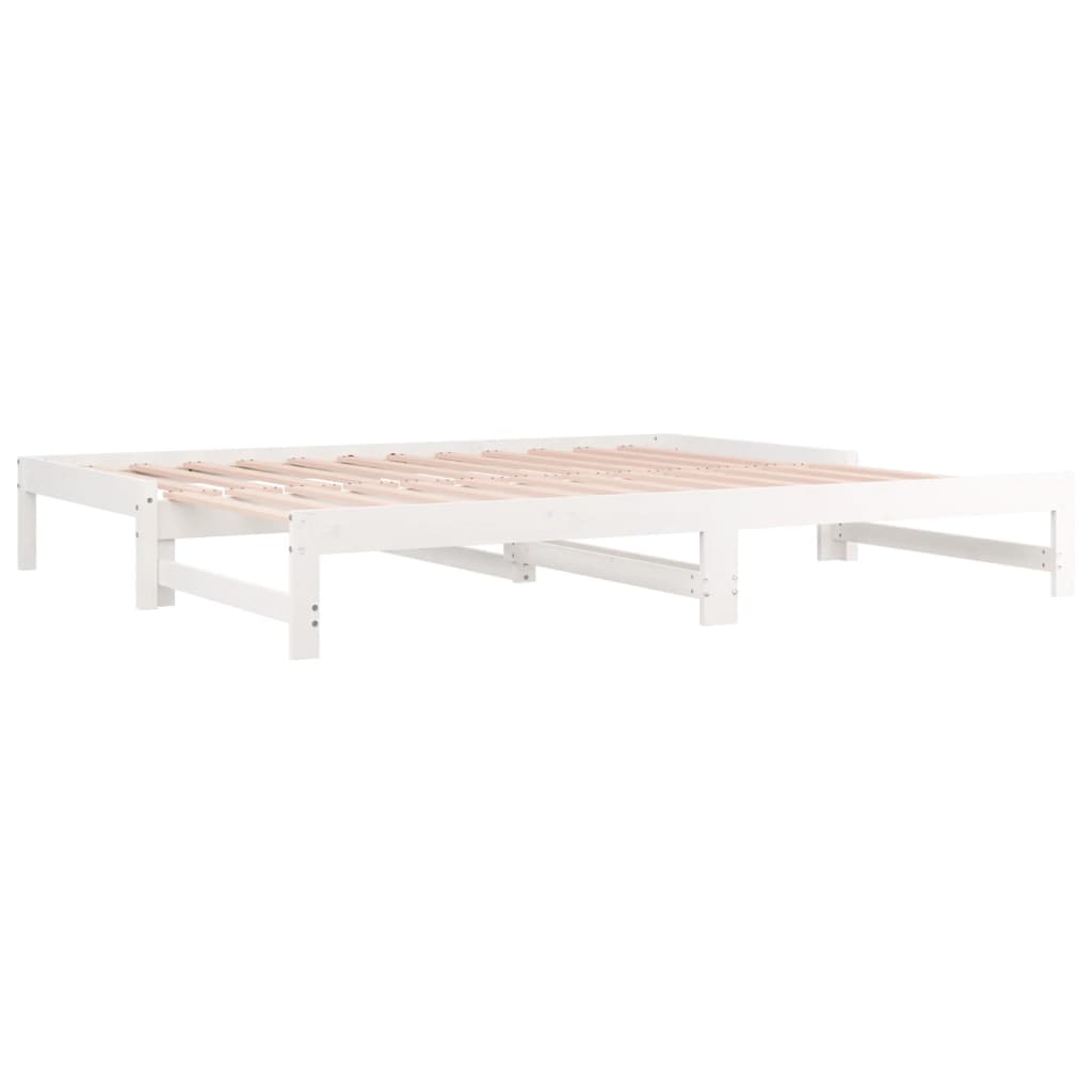 vidaXL Lit coulissant sans matelas blanc 2x(90x200) cm