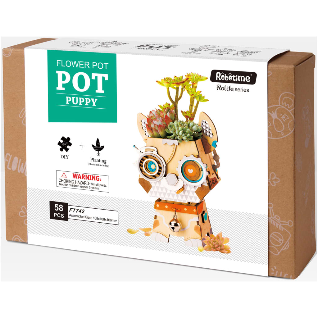 Robotime Kit de construction de pot de fleurs Puppy