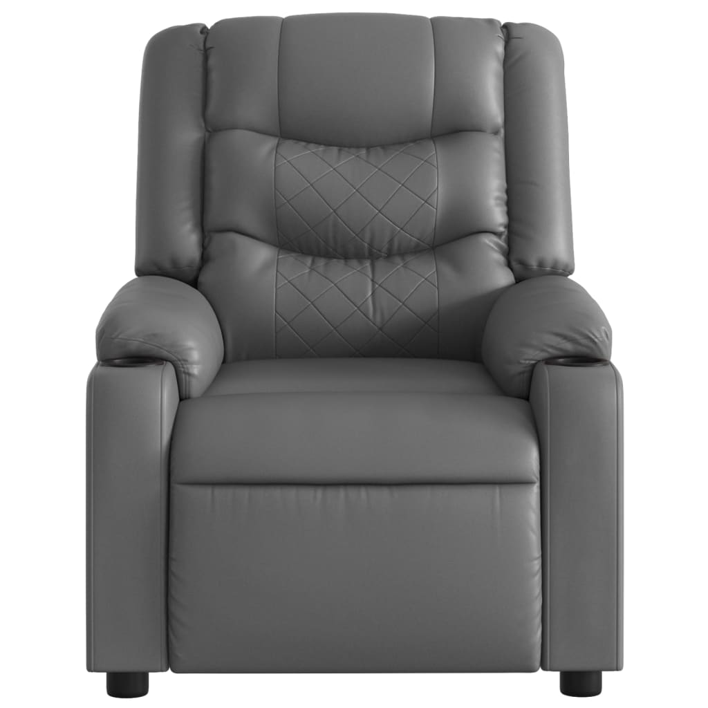 vidaXL Fauteuil inclinable électrique Gris Similicuir