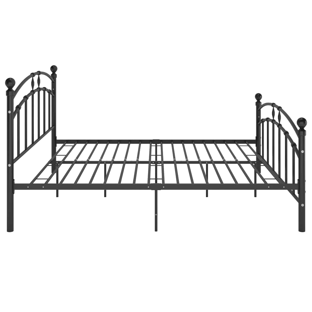 vidaXL Cadre de lit sans matelas noir métal 140x200 cm