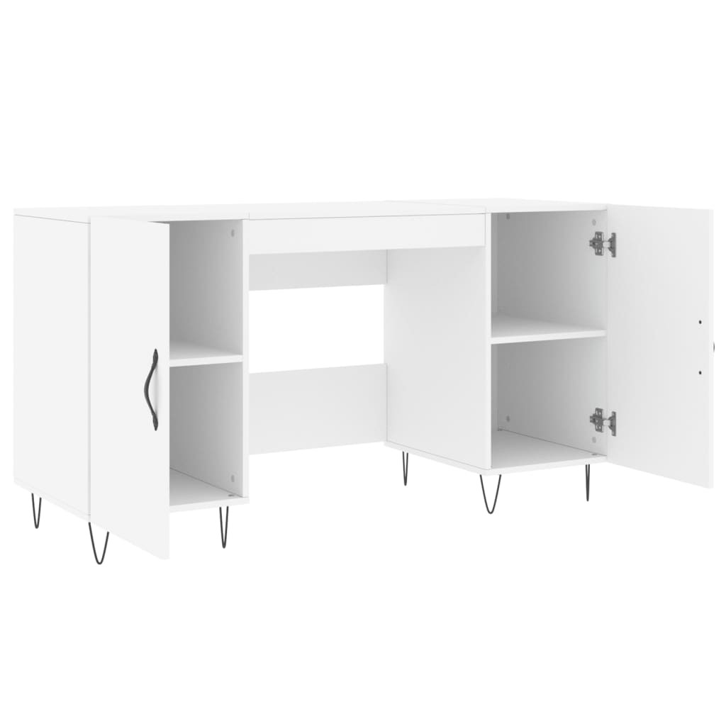 vidaXL Bureau blanc 140x50x75 cm bois d'ingénierie