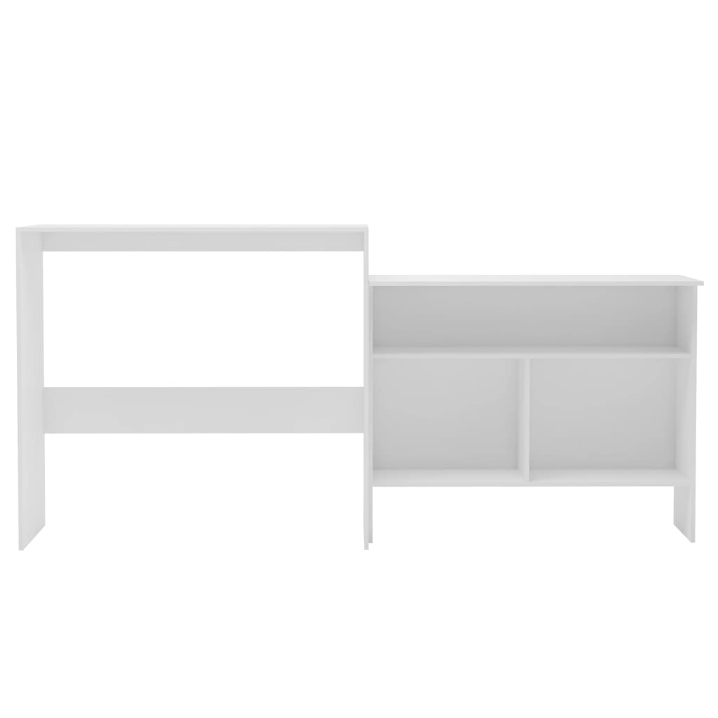 vidaXL Table de bar avec 2 dessus de table Blanc 130 x 40 x 120 cm