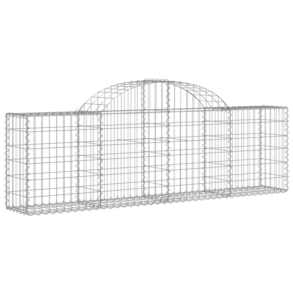 vidaXL Paniers à gabions arqués 3 pcs 200x30x60/80 cm Fer galvanisé