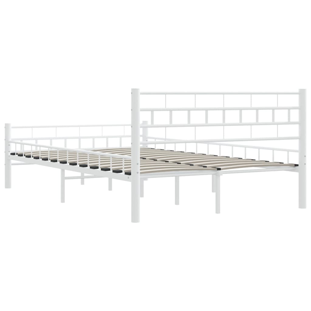 vidaXL Cadre de lit sans matelas blanc métal 140x200 cm