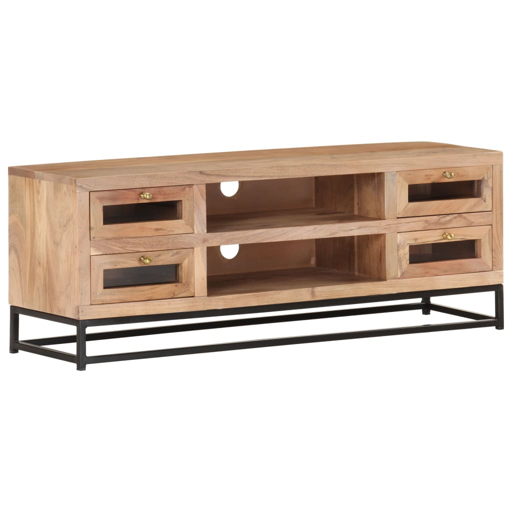 vidaXL Meuble TV 110x30x40 cm Bois d'acacia massif