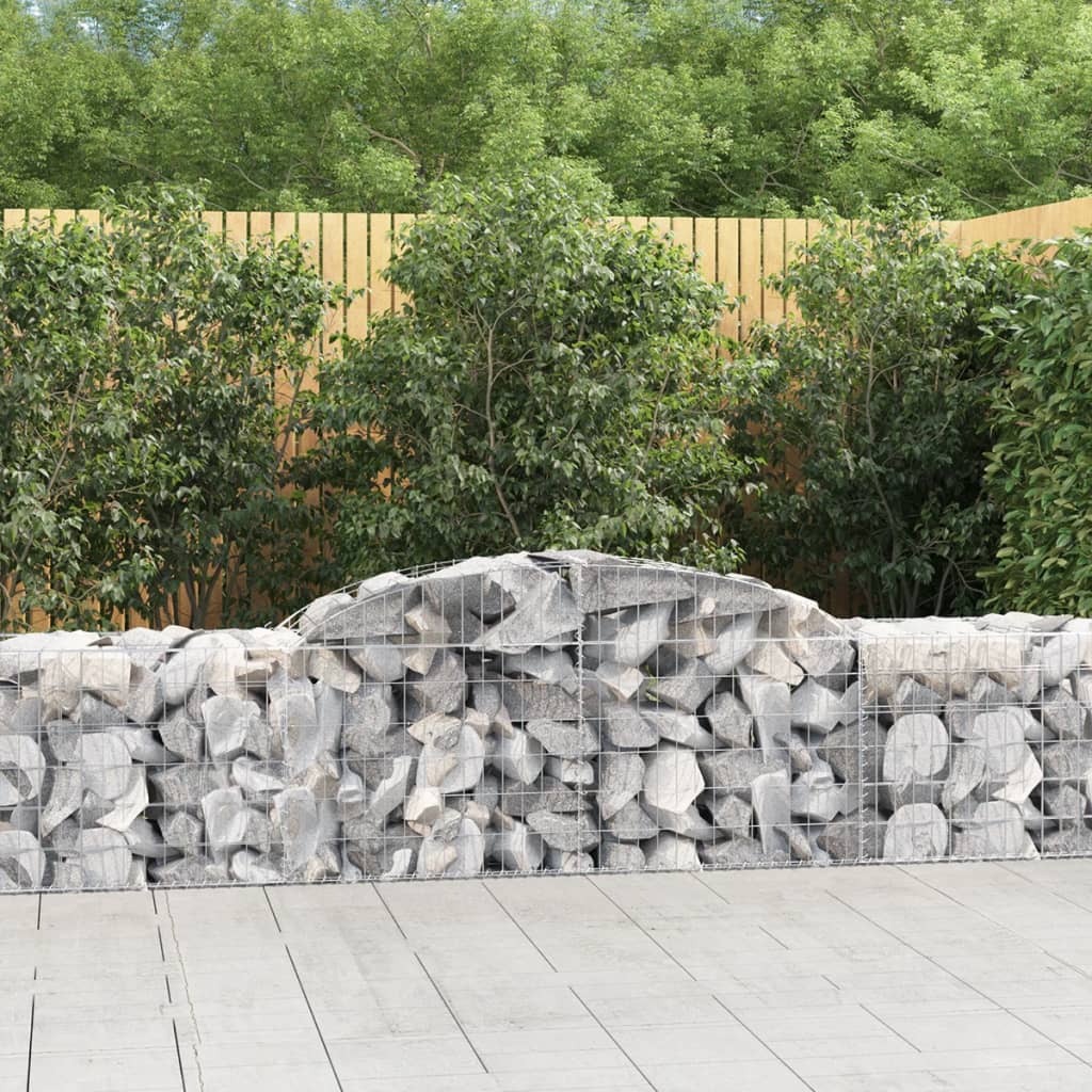 vidaXL Paniers à gabions arqués 9 pcs 300x50x60/80 cm fer galvanisé