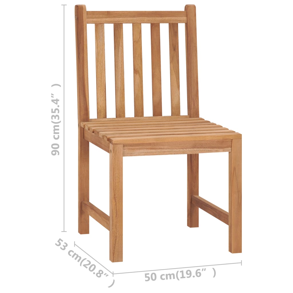 vidaXL Chaises de jardin lot de 4 avec coussins Bois de teck massif