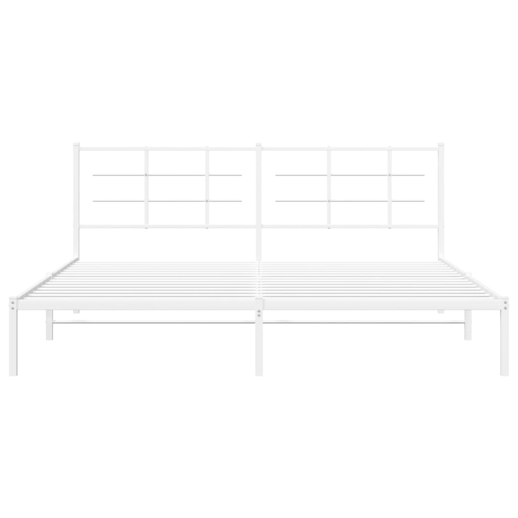 vidaXL Cadre de lit métal sans matelas et tête de lit blanc 200x200 cm