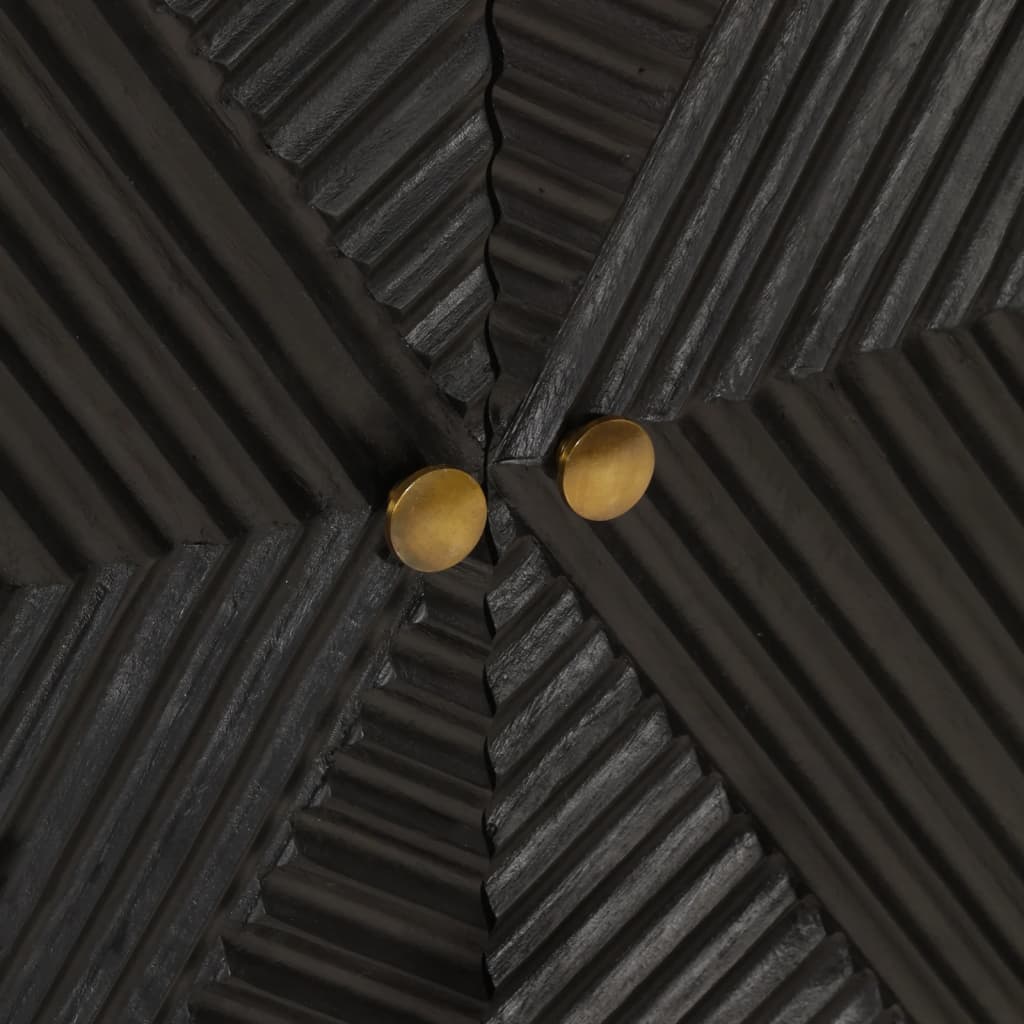 vidaXL Buffet noir 55x30x76 cm bois massif de manguier et fer