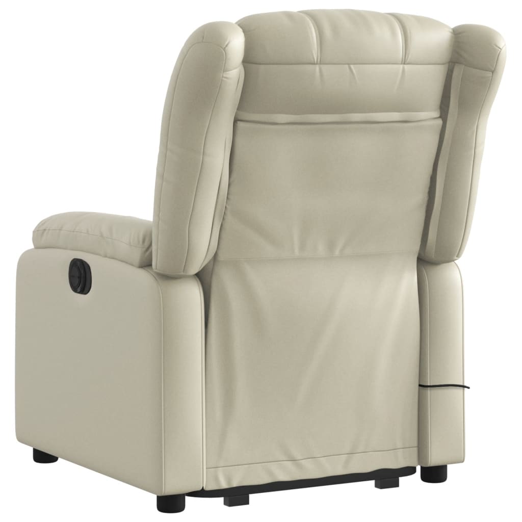 vidaXL Fauteuil inclinable de massage Crème Similicuir