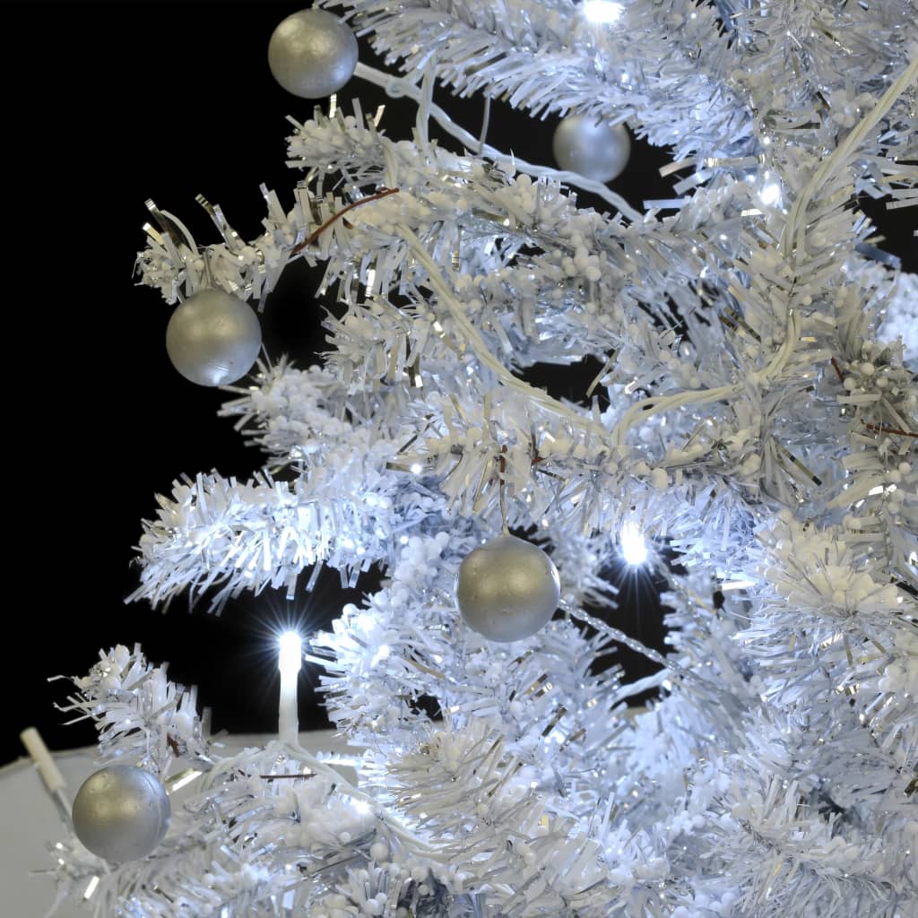 vidaXL Arbre de Noël neigeux avec base de parapluie Blanc 75 cm