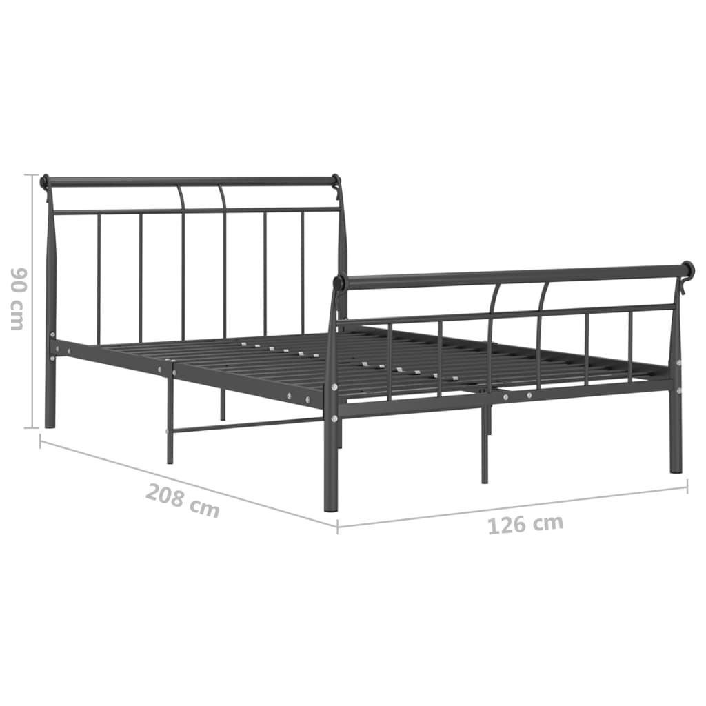 vidaXL Cadre de lit sans matelas noir métal 120x200 cm