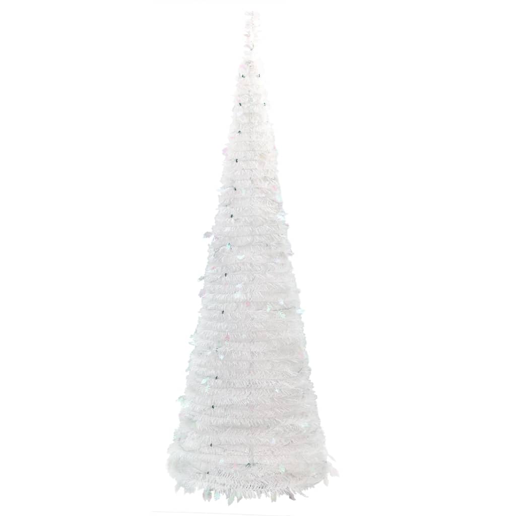 vidaXL Sapin de Noël artificiel escamotable 50 LED blanc 120 cm