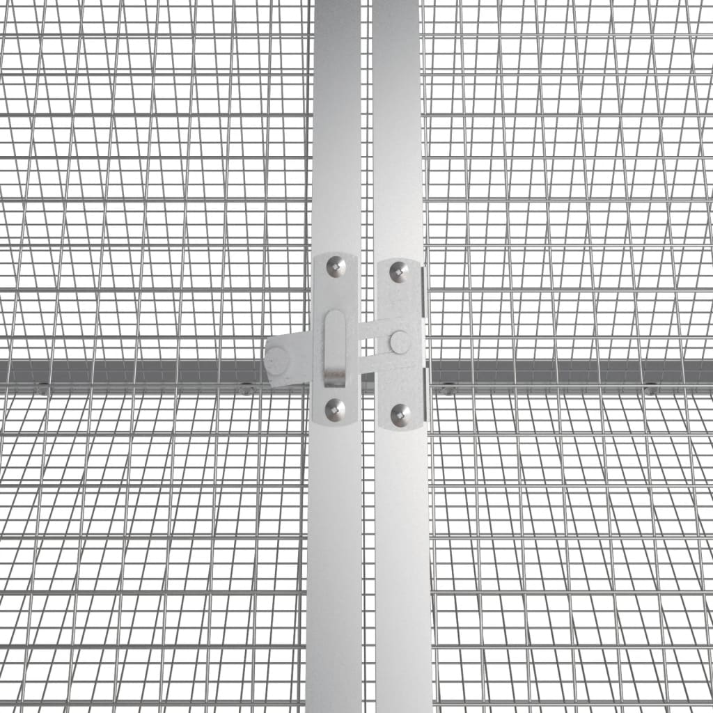 vidaXL Cage pour lapin Gris 302,5x80,5x71 cm Acier galvanisé