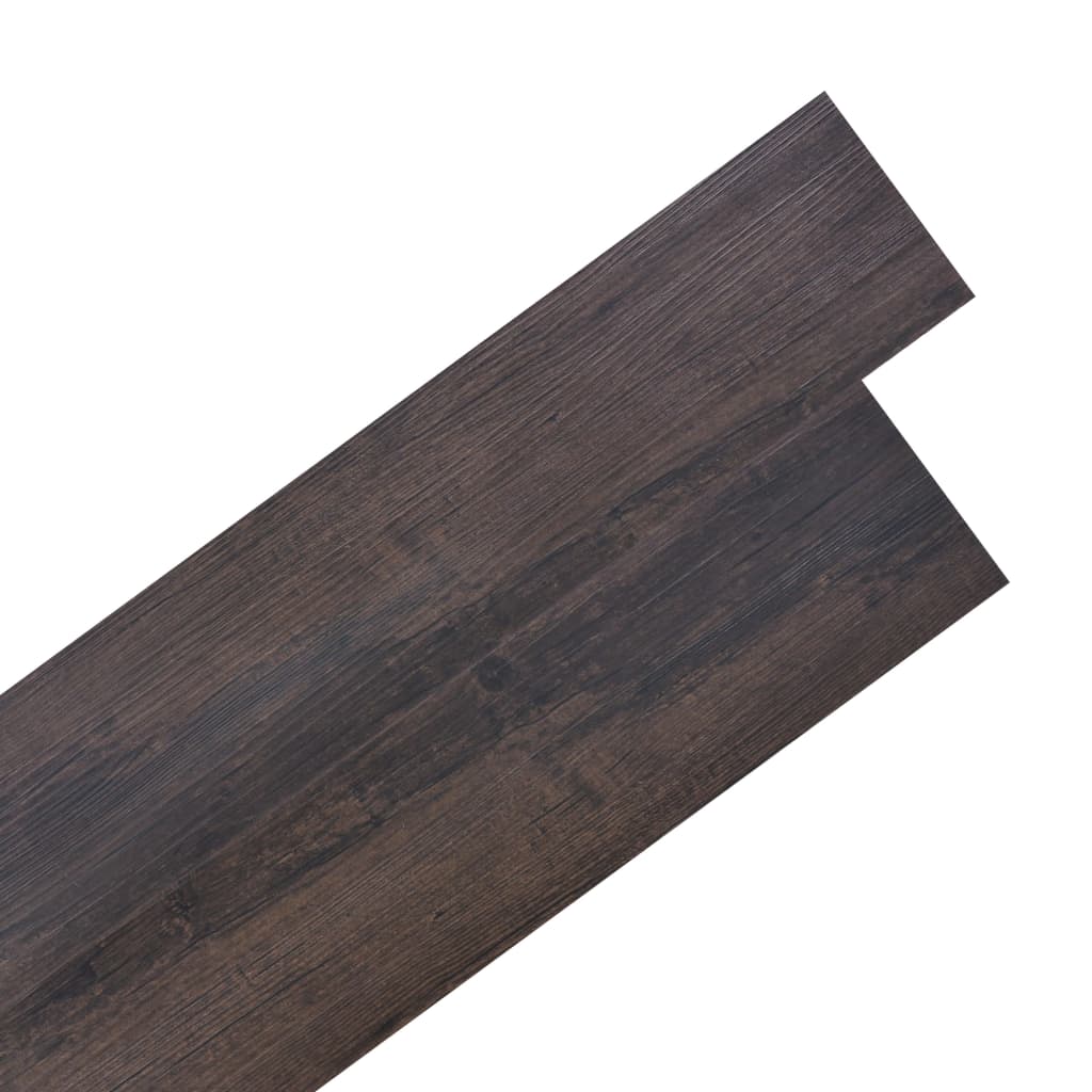 vidaXL Planche de plancher PVC autoadhésif 5,02 m² 2 mm Marron foncé