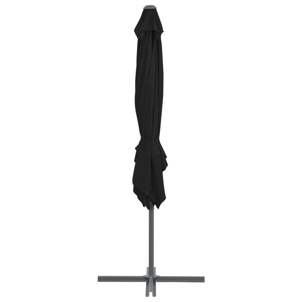 vidaXL Parasol déporté avec mât en acier Noir 250x250 cm